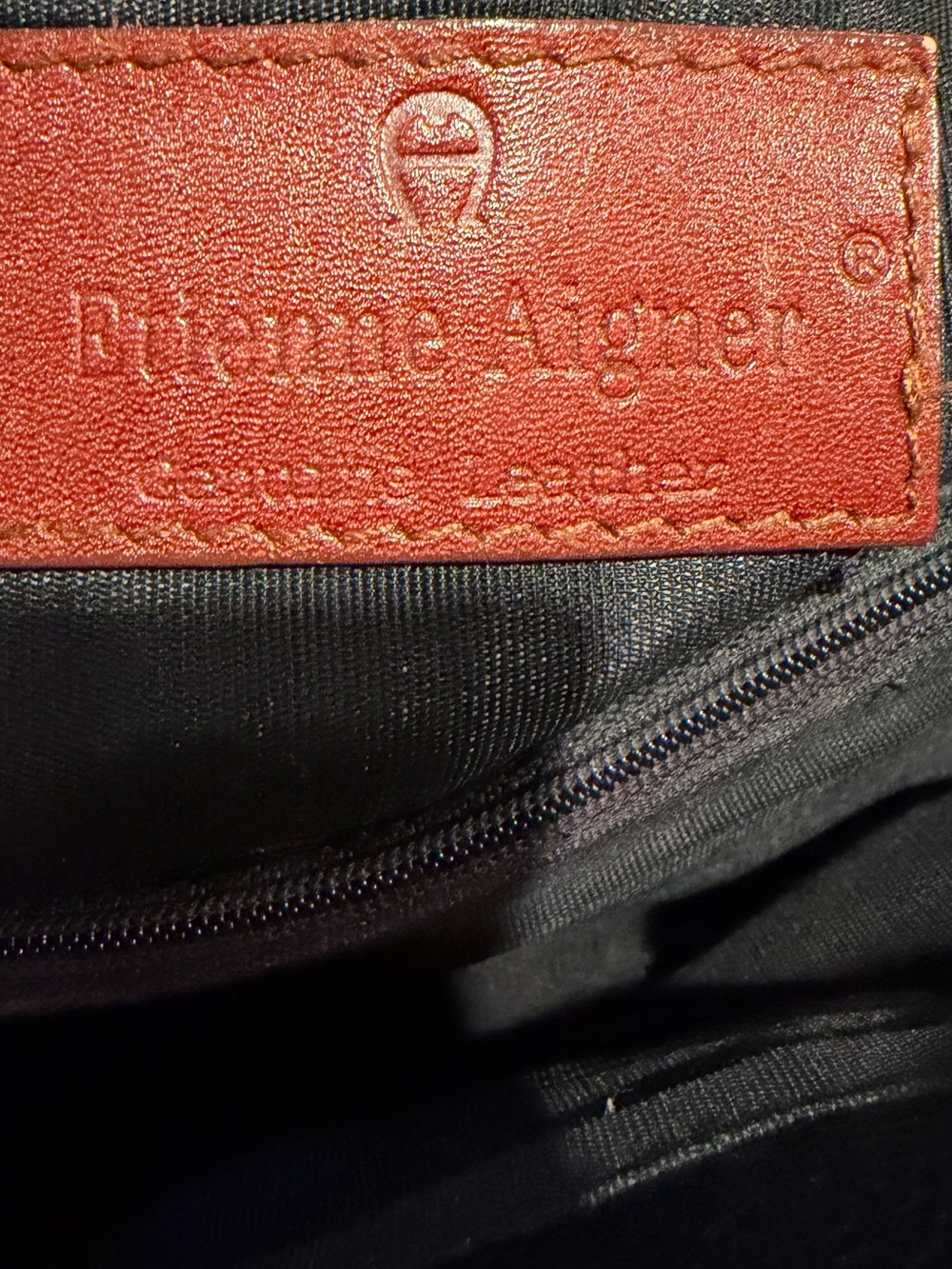 Vintage Etienne Aigner Black Shoulder Bag with Orange Trim - Picture 5 of 6